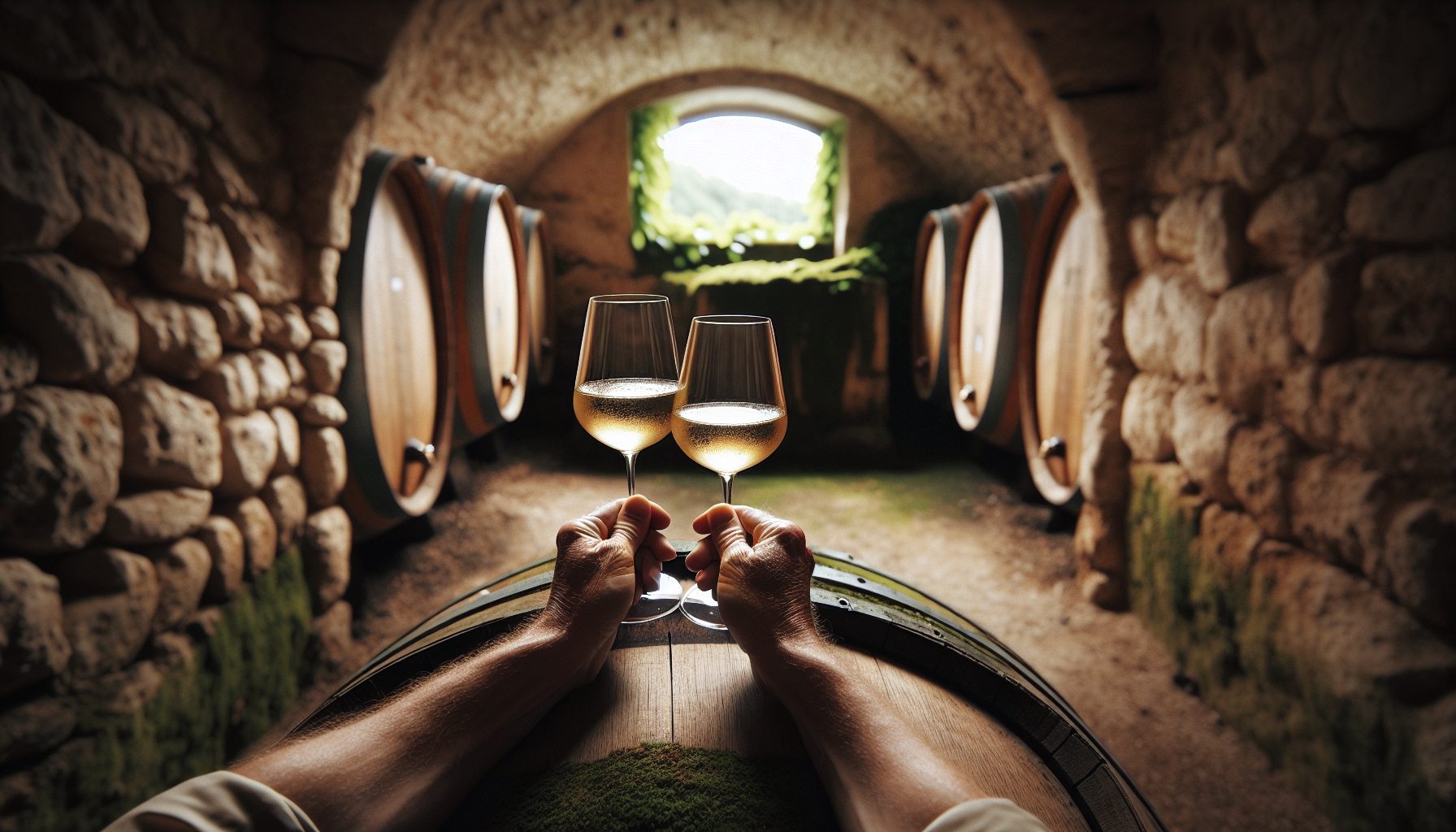 Dégustation de Bourgogne Aligoté dans une cave ancienne en Côte Chalonnaise, Bourgogne