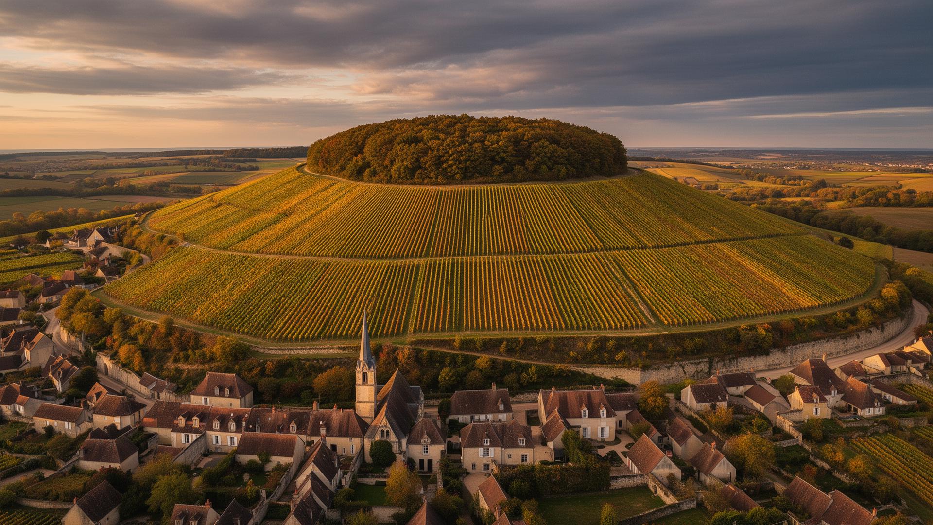 Vignobles Grand Cru Corton sur la Montagne de Corton, Aloxe-Corton, Côte de Beaune, Bourgogne